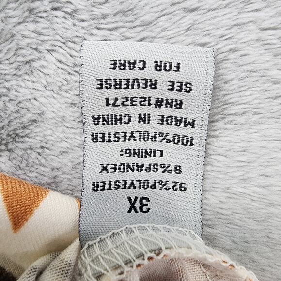 J for Justify Jumpsuit Womens 3X Tan Botanical Leaves Tube Top Crop Wide Leg - Picture 8 of 11